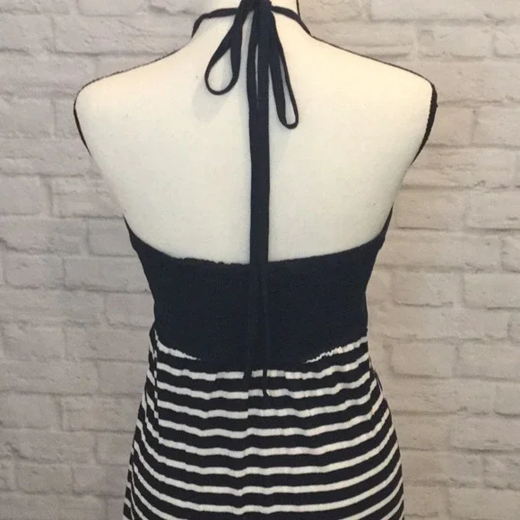 NWT, Kareenas, Navy and White Striped Loose & Light Cotton Maxi Dress - Medium - Picture 3 of 5